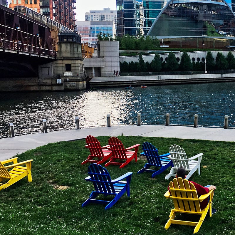Recreational park along the Chicago River
