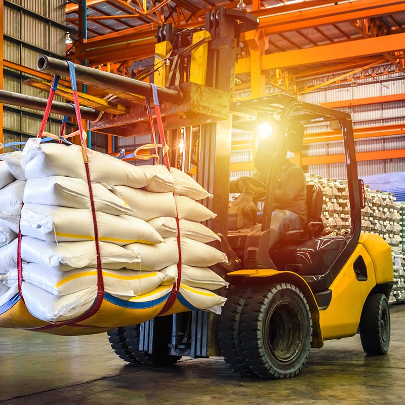 Forklift Handling Sugar Bags