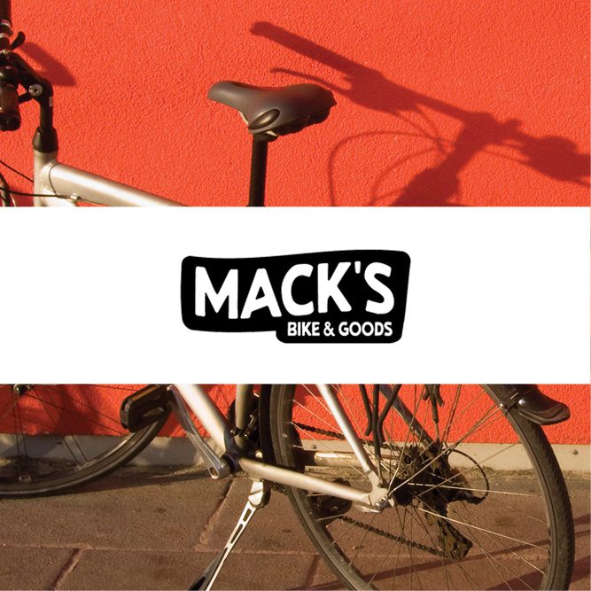 Mack's Bike Logo on a bicycle