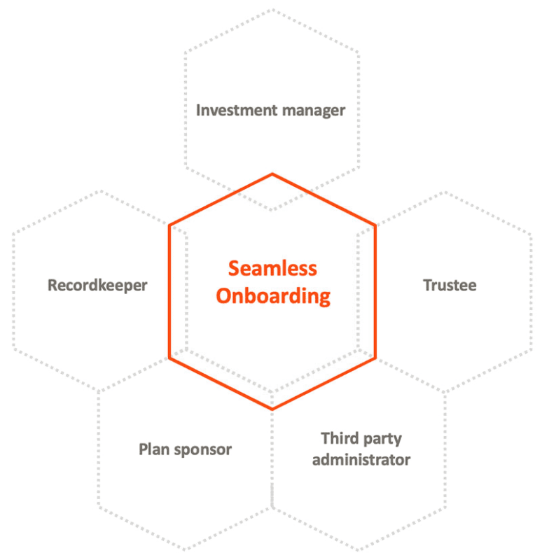 Seamless Onboarding honeycomb graphic