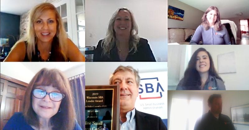 Byline team meeting virtually over video