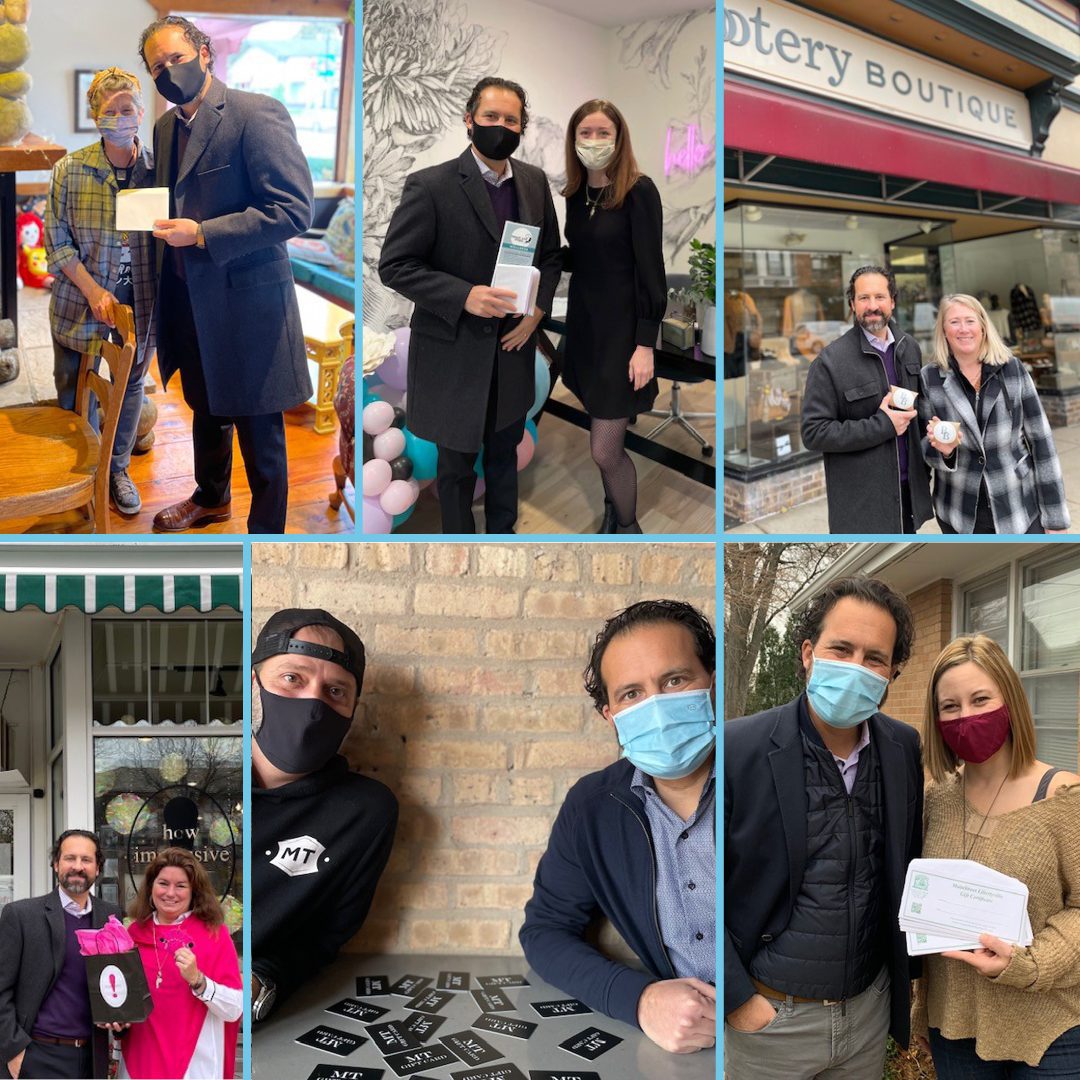 Marc Grote met with several local Libertyville business owners to purchase gift cards.